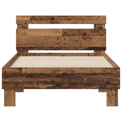 Bed Frame Old Wood 75 x 190 cm Engineered Wood