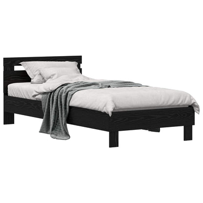 Bed Frame Black Oak 75 x 190 cm Engineered Wood