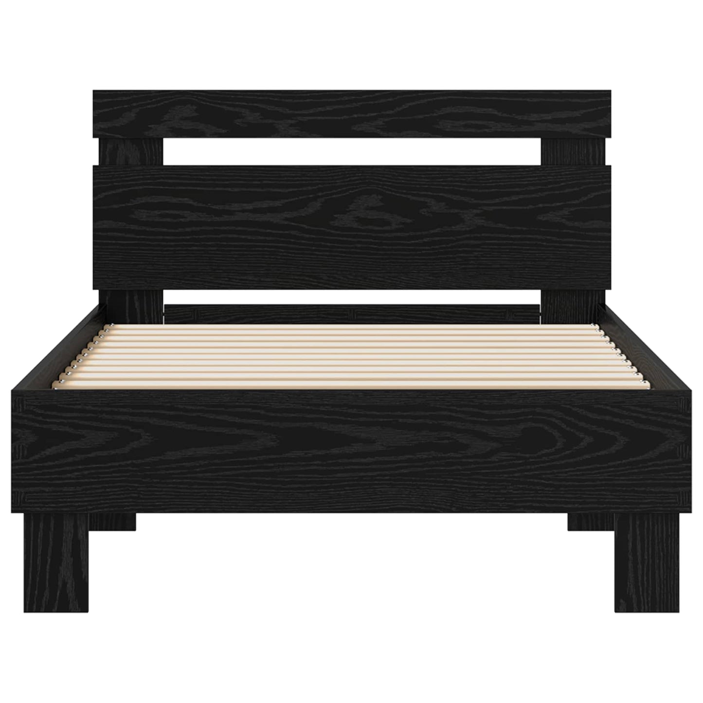 Bed Frame Black Oak 75 x 190 cm Engineered Wood