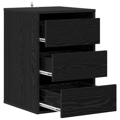 Drawer Cabinet Black Oak 41 x 40 x 58 cm Engineered Wood