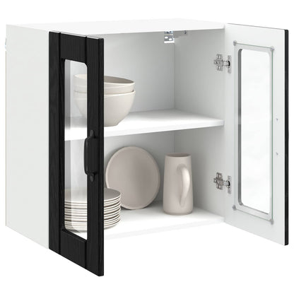 Wall Glass Cabinet LUCCA Black Oak 60 x 31 x 60 cm