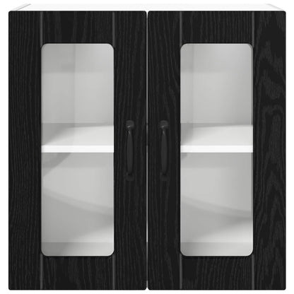 Wall Glass Cabinet LUCCA Black Oak 60 x 31 x 60 cm