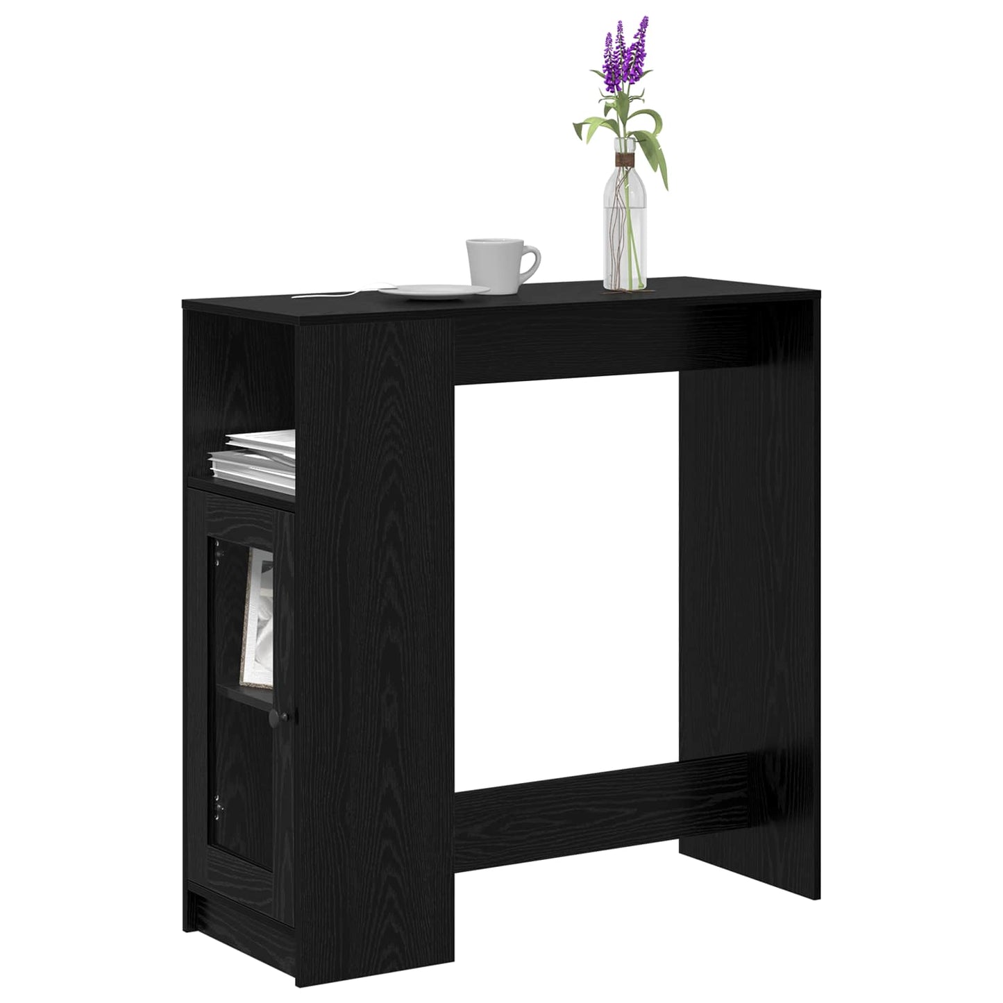 Bar Table Black Oak 101 x 40 x 103.5 cm Engineered Wood