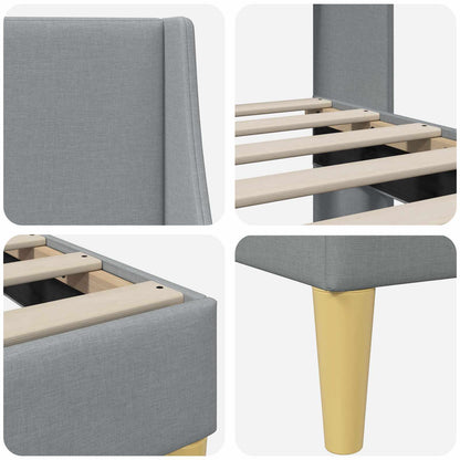 Bed Frame with Headboard Light Grey 180 x 200 cm Fabric