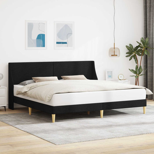 Bed Frame with Headboard Black 180 x 200 cm Fabric