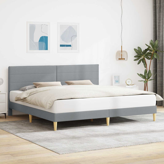 Bed Frame with Headboard Light Grey 180 x 200 cm Fabric