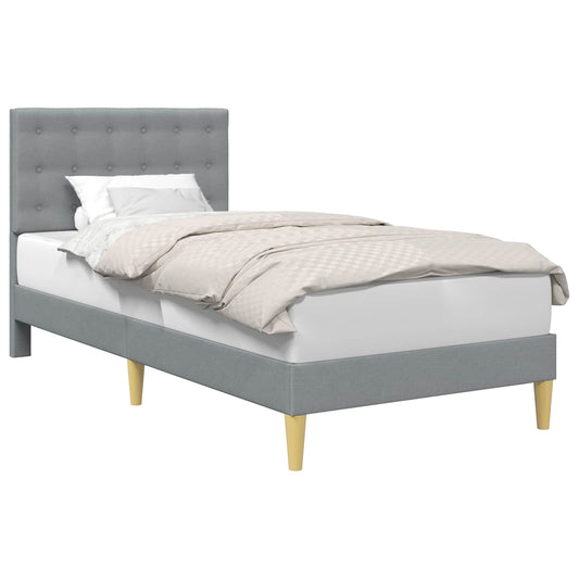 Bed Frame with Headboard Light Grey 90 x 190 cm Fabric