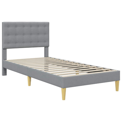 Bed Frame with Headboard Light Grey 90 x 190 cm Fabric
