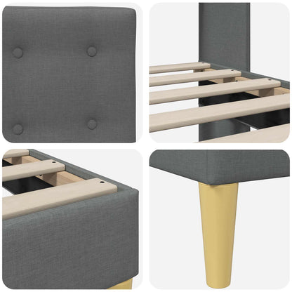Bed Frame with Headboard Dark Grey 90 x 190 cm Fabric