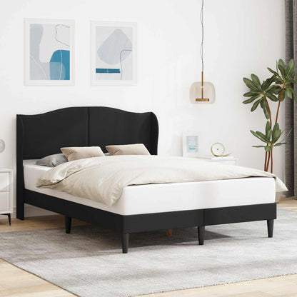 Bed Frame with Headboard Black 135 x 190 cm Faux Leather