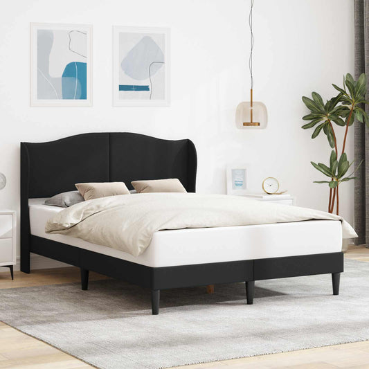 Bed Frame with Headboard Black 135 x 190 cm Faux Leather