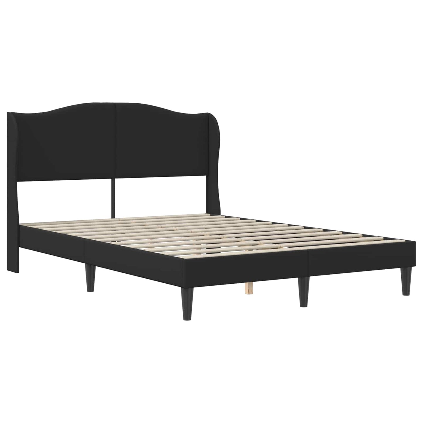 Bed Frame with Headboard Black 135 x 190 cm Faux Leather