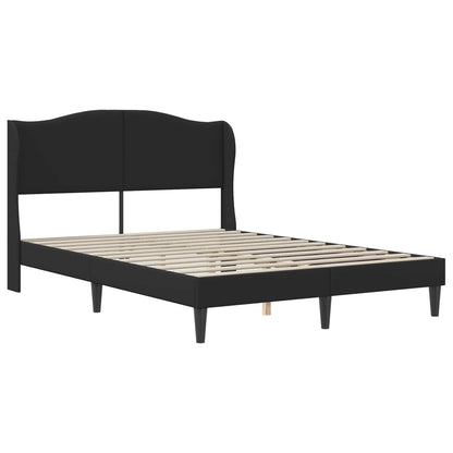 Bed Frame with Headboard Black 135 x 190 cm Faux Leather
