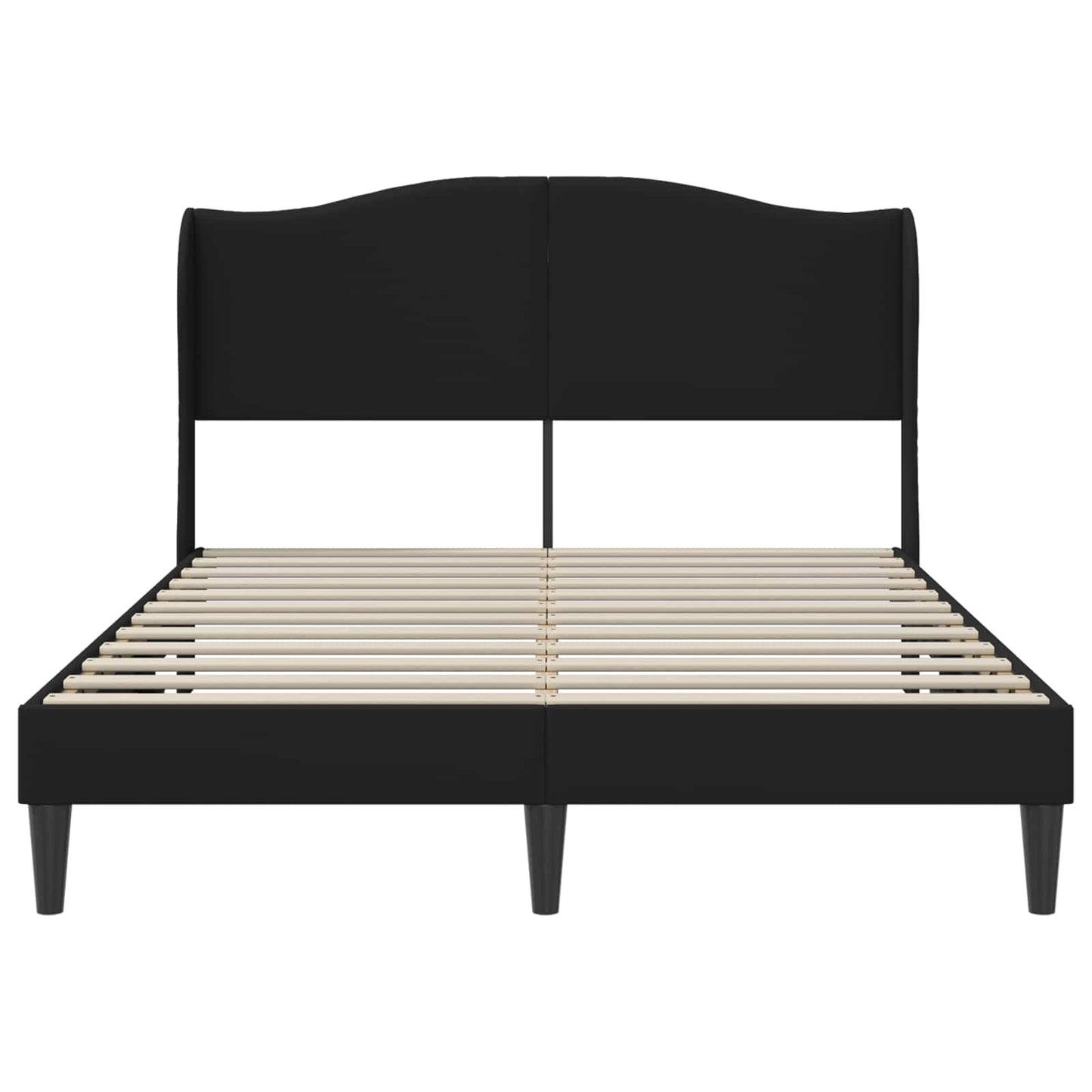 Bed Frame with Headboard Black 135 x 190 cm Faux Leather