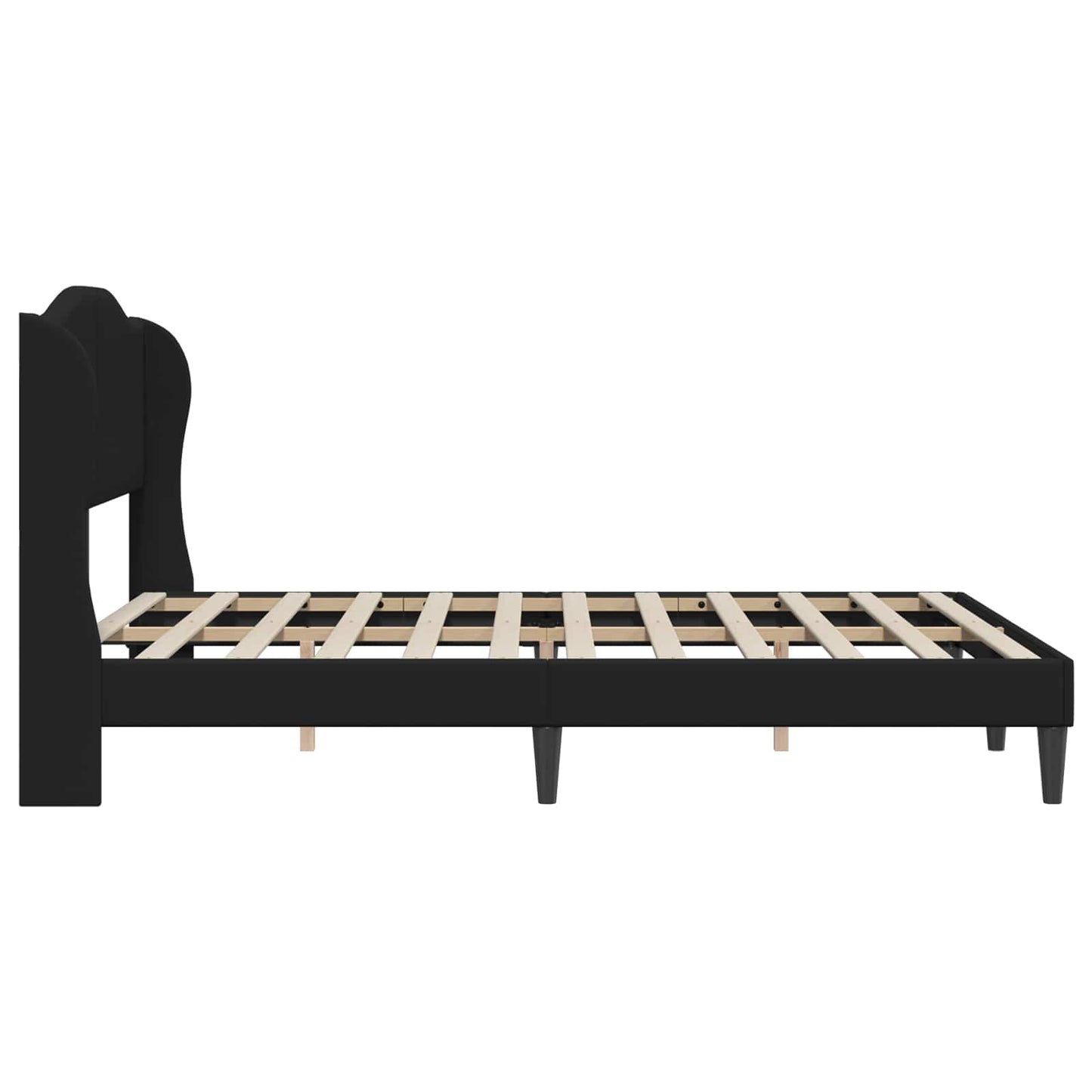Bed Frame with Headboard Black 135 x 190 cm Faux Leather