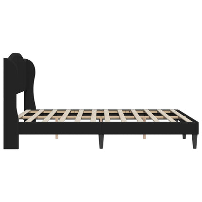 Bed Frame with Headboard Black 135 x 190 cm Faux Leather