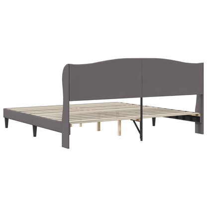 Bed Frame with Headboard Grey 180 x 200 cm Faux Leather