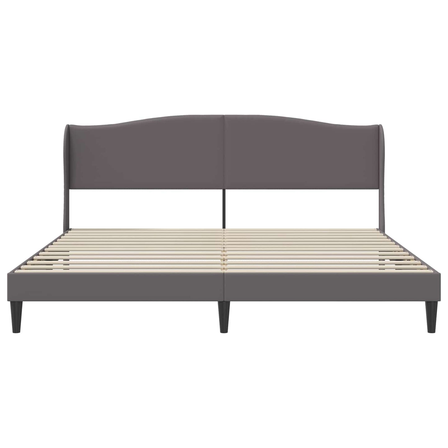 Bed Frame with Headboard Grey 180 x 200 cm Faux Leather