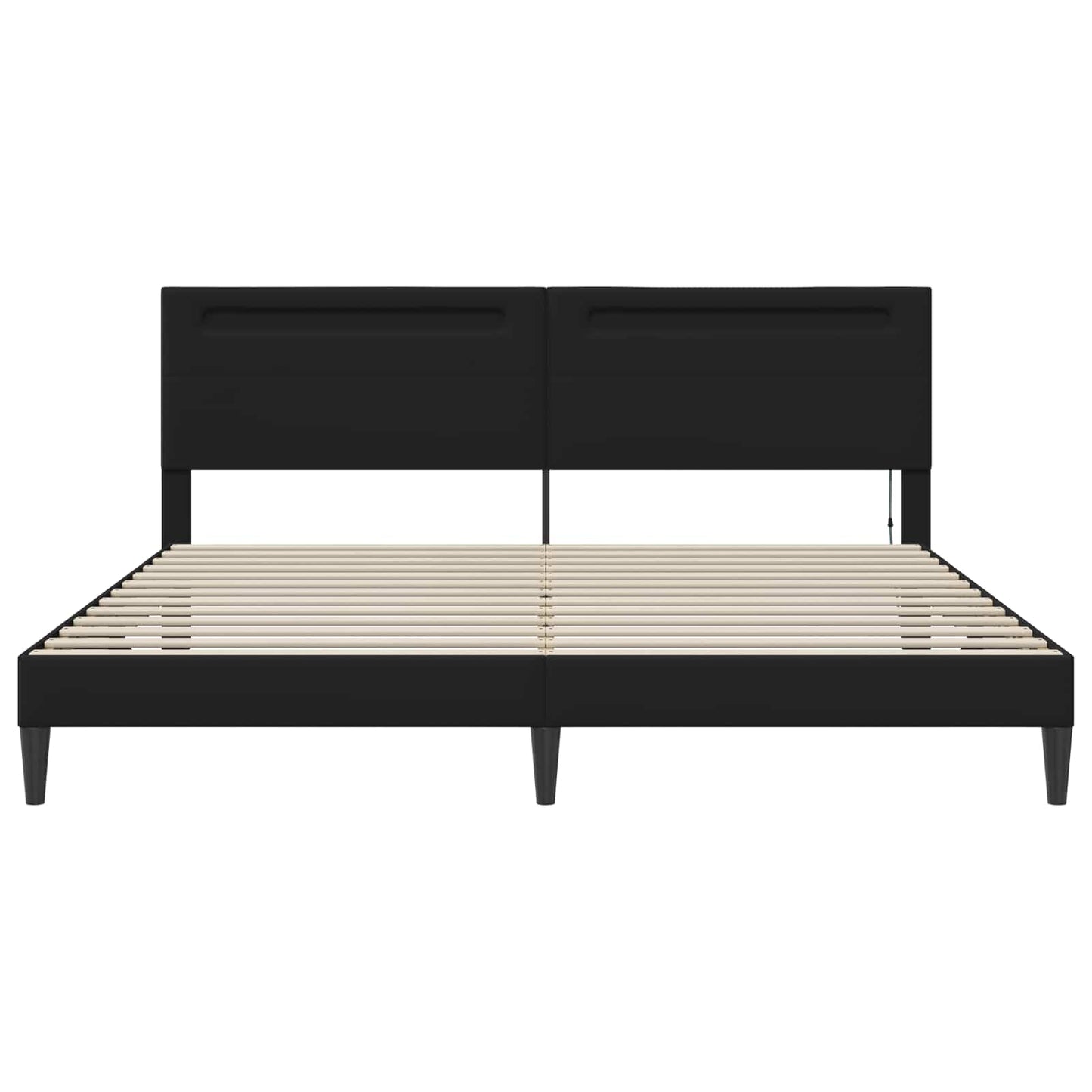 Bed Frame with LED Strip Lights Black 180 x 200 cm Faux Leather
