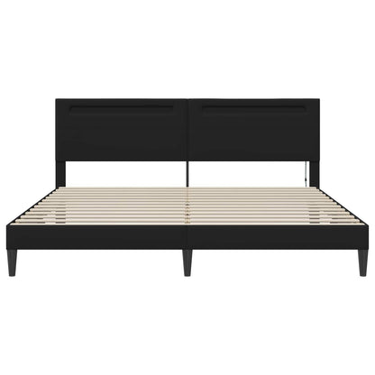 Bed Frame with LED Strip Lights Black 180 x 200 cm Faux Leather