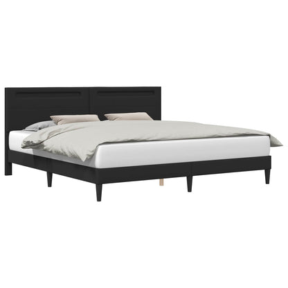 Bed Frame with LED Strip Lights Black 180 x 200 cm Faux Leather