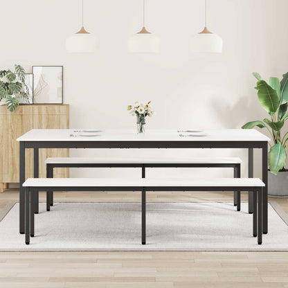 Dining Table White 200 x 100 x 75 cm Solid Pine Wood