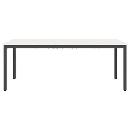 Dining Table White 200 x 100 x 75 cm Solid Pine Wood