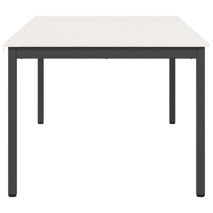Dining Table White 200 x 100 x 75 cm Solid Pine Wood