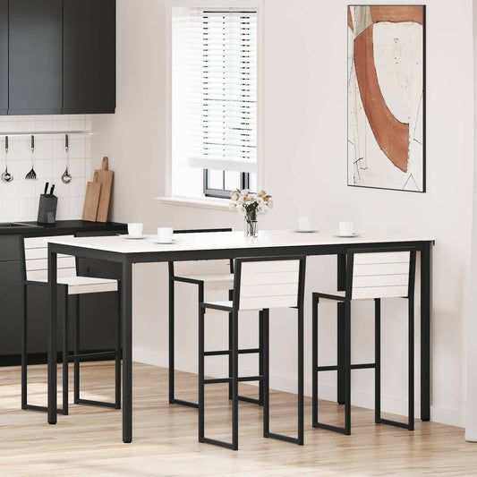 Bar Table White 200 x 100 x 105 cm Solid Pine Wood