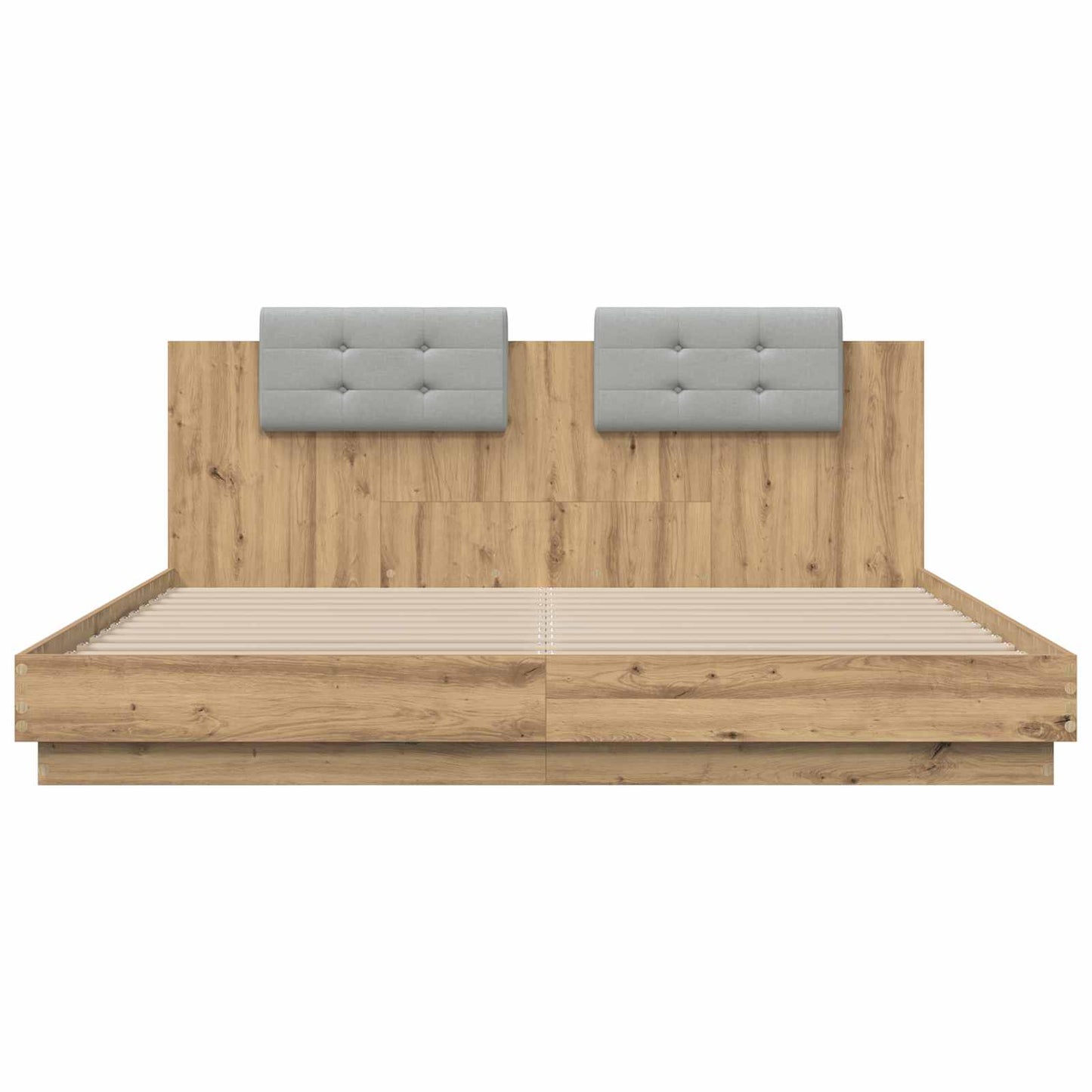 Bed Frame with Headboard Artisan Oak 200 x 200 cm