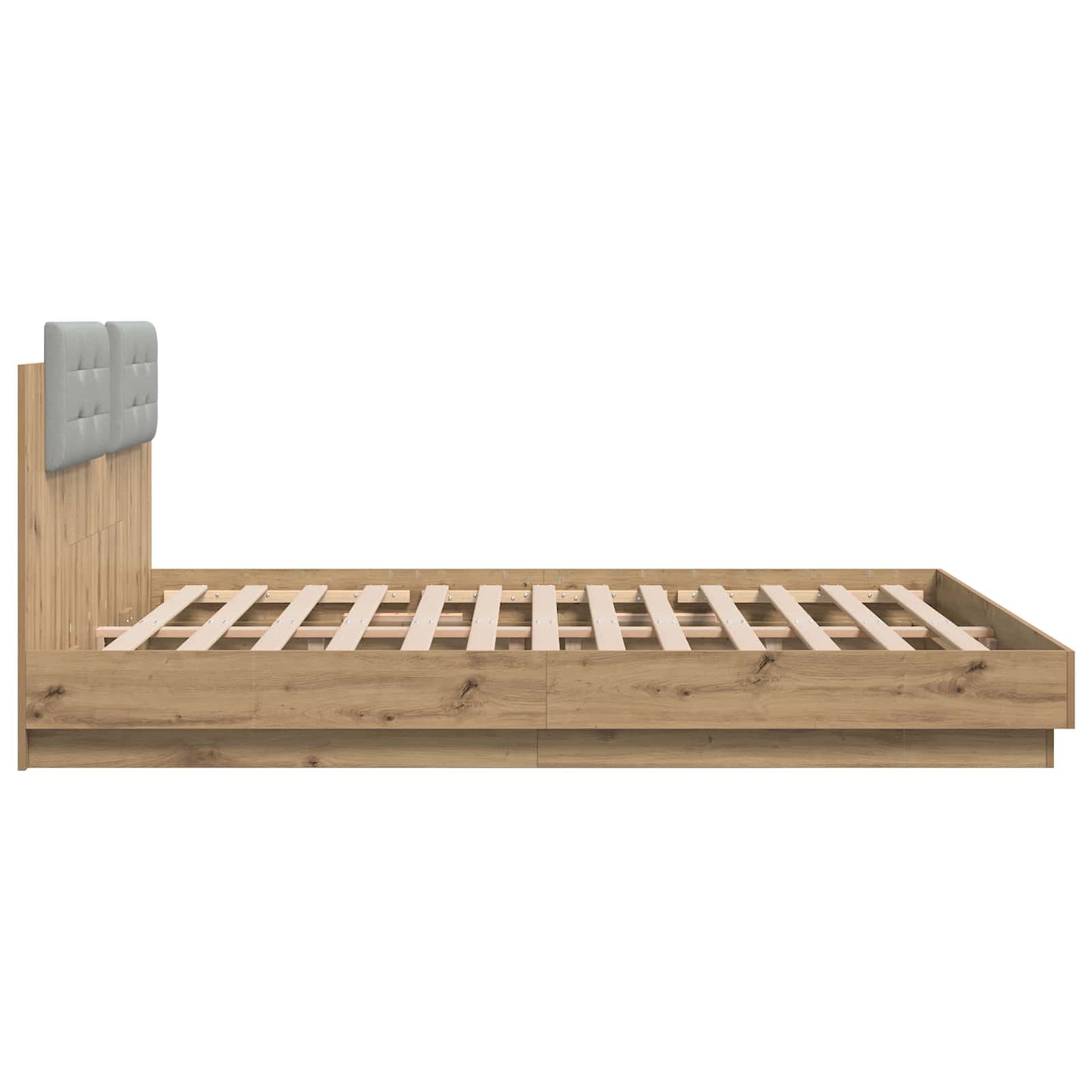 Bed Frame with Headboard Artisan Oak 200 x 200 cm