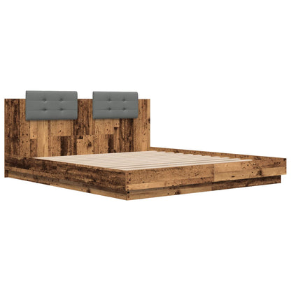 Bed Frame with Headboard Old Wood 180 x 200 cm Engineered Wood