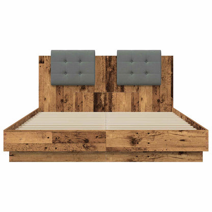 Bed Frame with Headboard Old Wood 160 x 200 cm Engineered Wood