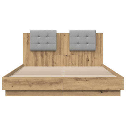 Bed Frame with Headboard Artisan Oak 160 x 200 cm