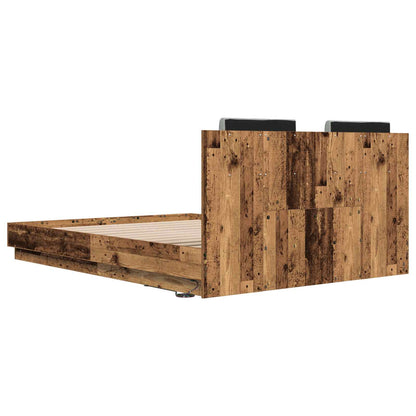 Bed Frame with Headboard Old Wood 150 x 200 cm Engineered Wood