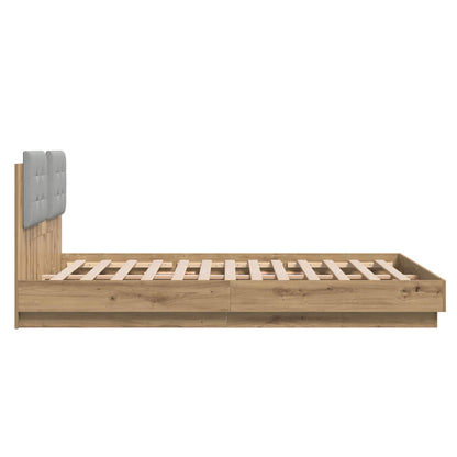 Bed Frame with Headboard Artisan Oak 150 x 200 cm