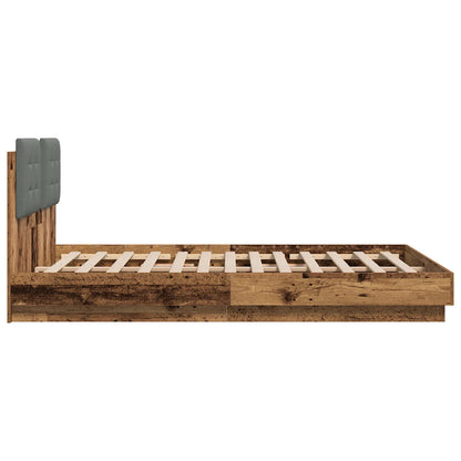 Bed Frame with Headboard Old Wood 140 x 200 cm Engineered Wood