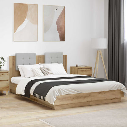 Bed Frame with Headboard Artisan Oak 140 x 200 cm
