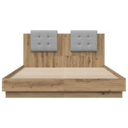 Bed Frame with Headboard Artisan Oak 140 x 200 cm