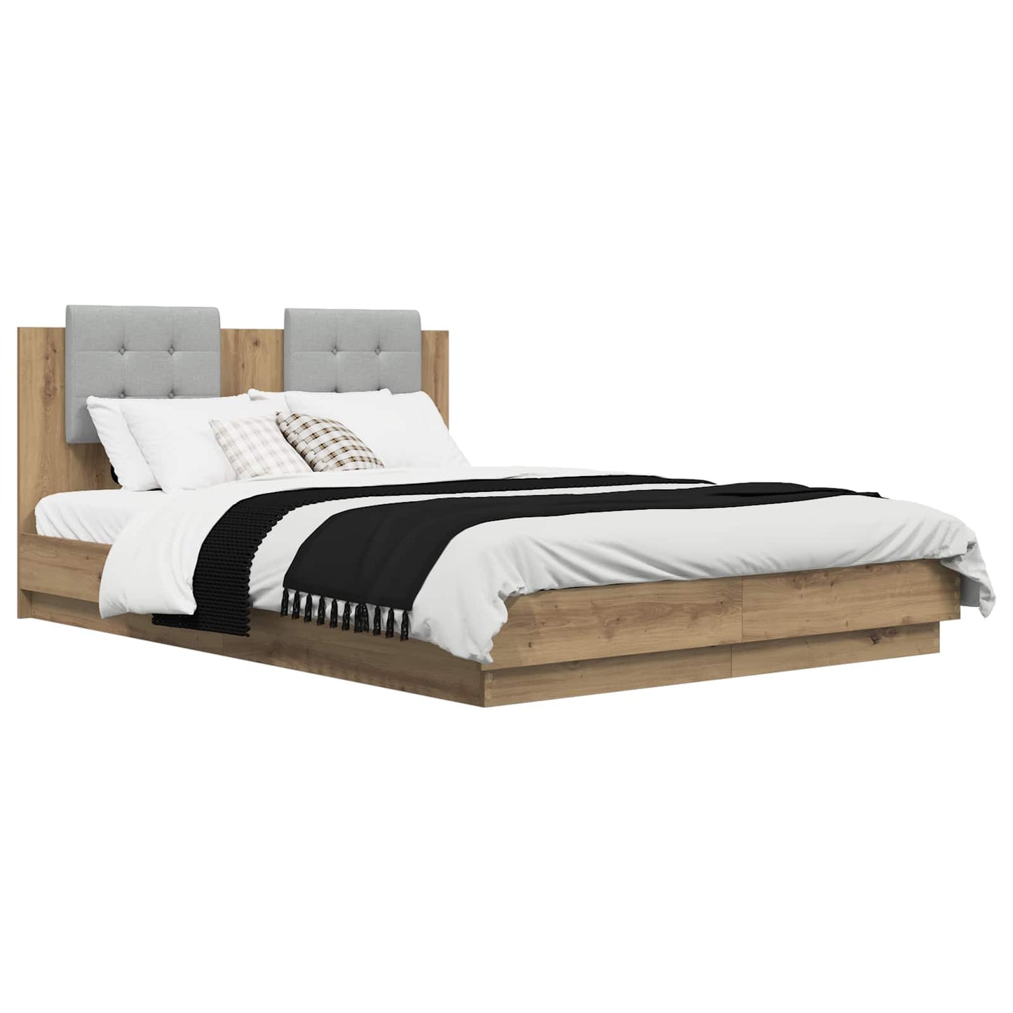Bed Frame with Headboard Artisan Oak 140 x 200 cm