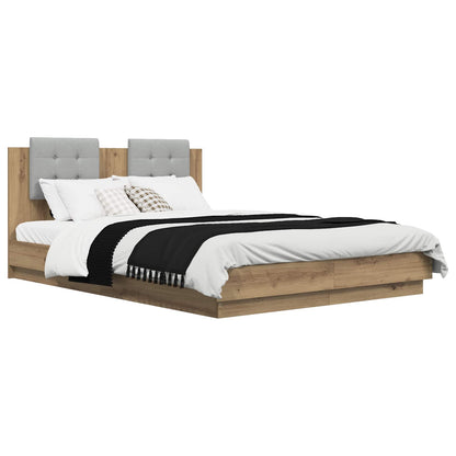 Bed Frame with Headboard Artisan Oak 140 x 200 cm