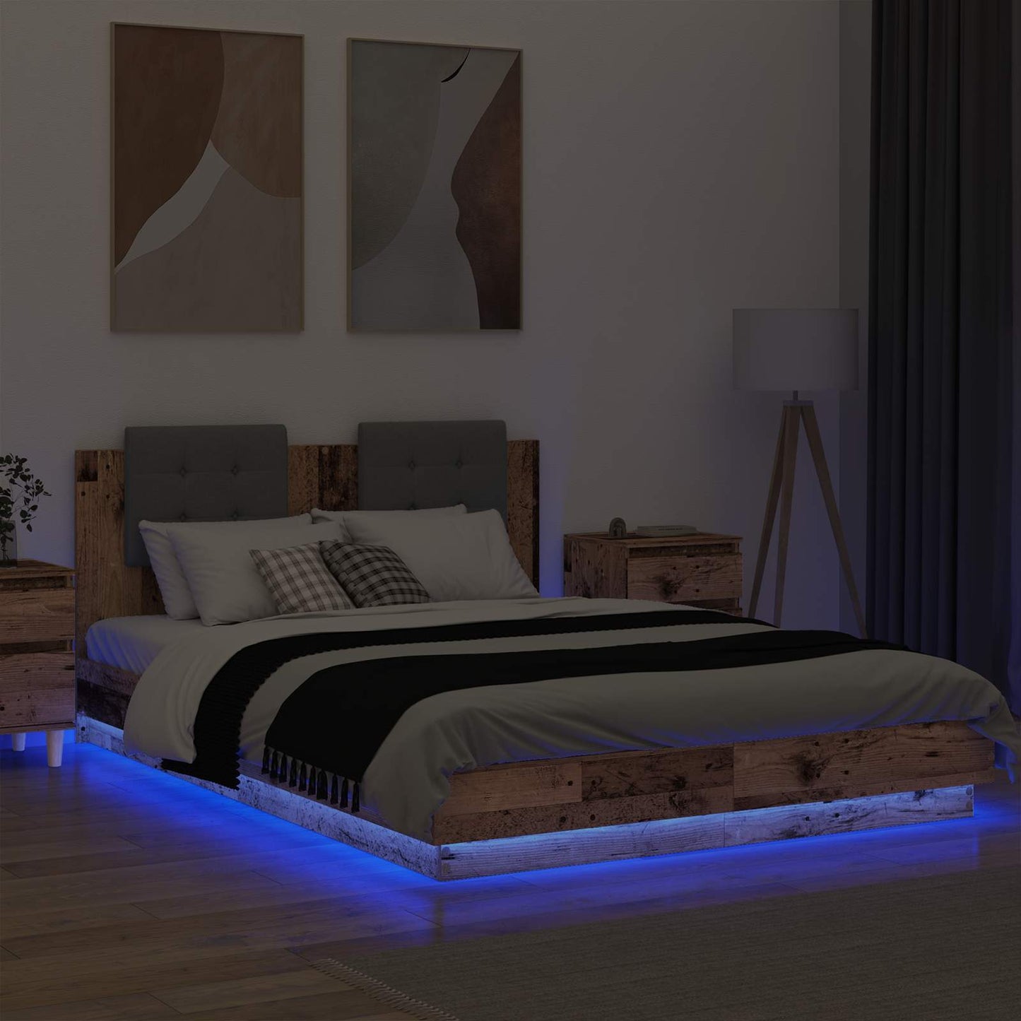 Bed Frame with Headboard Old Wood 120 x 200 cm Engineered Wood