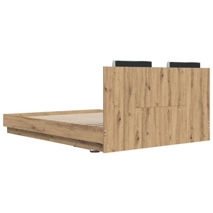 Bed Frame with Headboard Artisan Oak 120 x 200 cm