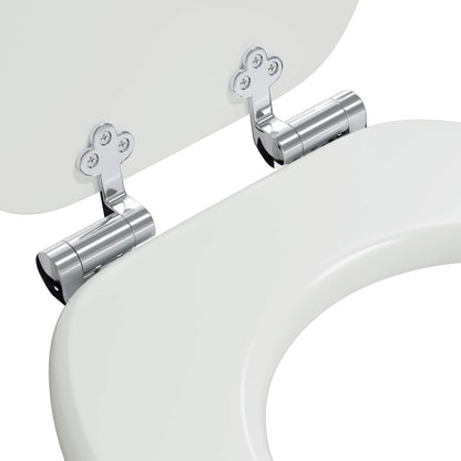 Soft-Close Toilet Seat 2 pcs White 44 x 38 cm MDF board