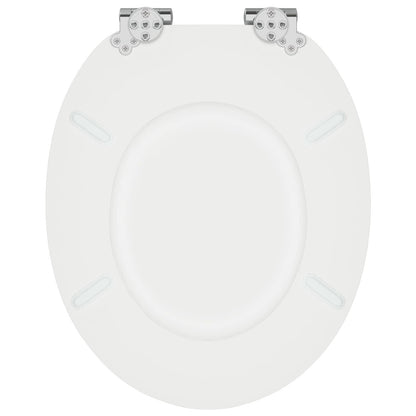 Soft-Close Toilet Seat 2 pcs White 44 x 38 cm MDF board