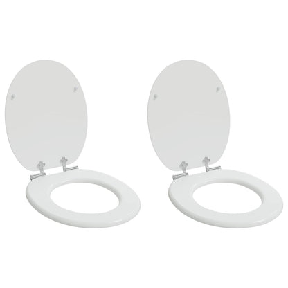 Soft-Close Toilet Seat 2 pcs White 44 x 38 cm MDF board
