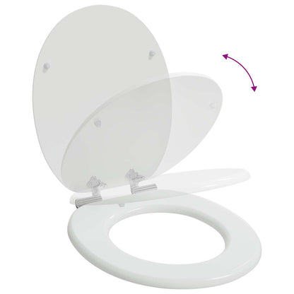 Soft-Close Toilet Seat 2 pcs White 44 x 38 cm MDF board