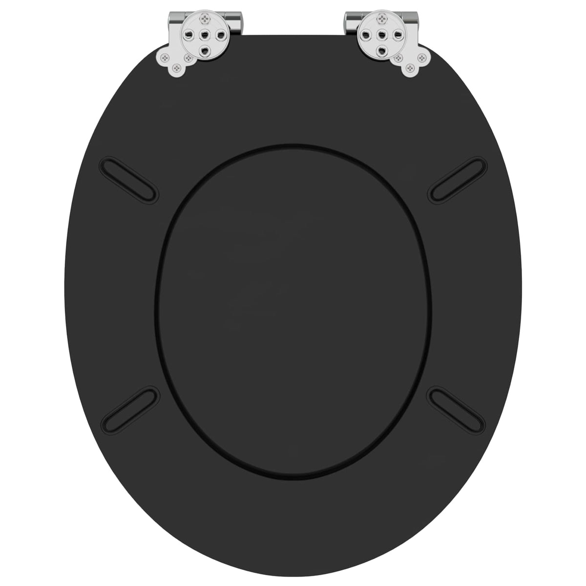Soft-Close Toilet Seat 2 pcs Black 44 x 38 cm MDF board