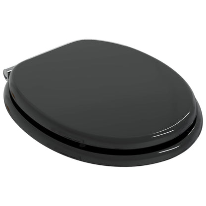 Soft-Close Toilet Seat 2 pcs Black 44 x 38 cm MDF board