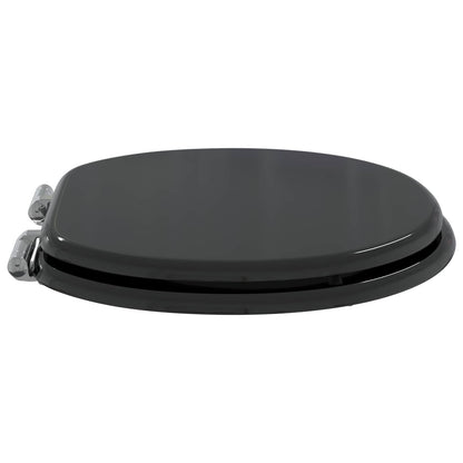 Soft-Close Toilet Seat 2 pcs Black 44 x 38 cm MDF board